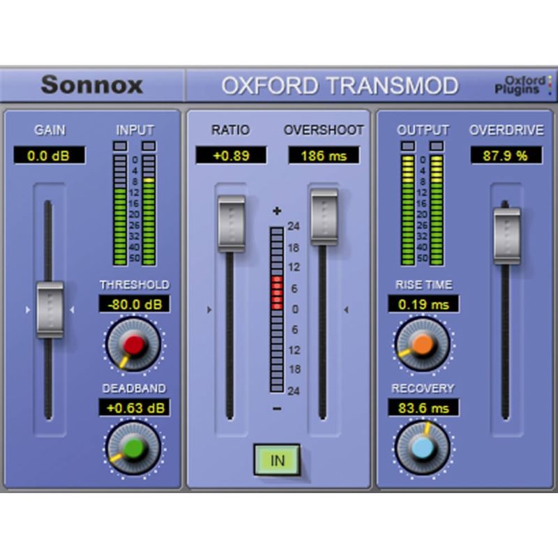 Sonnox TransMod Native plugin, edytor transjentów